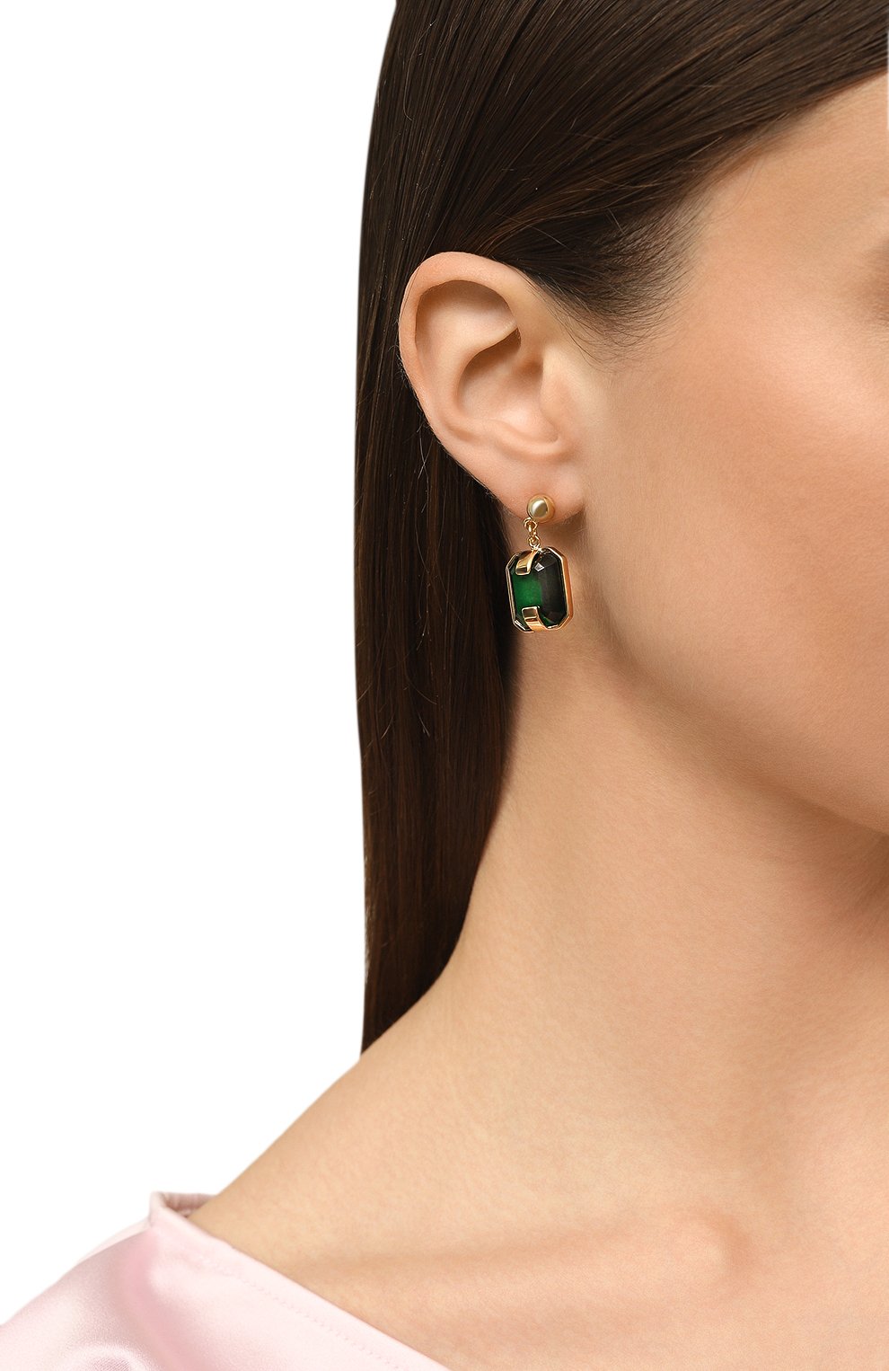 Серьги CRYSTALLINE JEWELLERY зеленого цвета по цене 9900 руб., арт. 382Y, фото 2 Серьги CRYSTALLINE JEWELLERY, арт. 382Y, фото 2