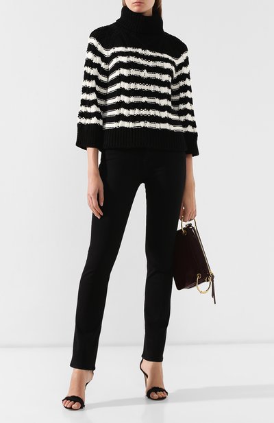 Хлопковый пуловер REDVALENTINO черно-белого цвета по цене 49950 руб., арт. SR3KCB31/4E6, фото 2 Хлопковый пуловер REDVALENTINO, арт. SR3KCB31/4E6, фото 2