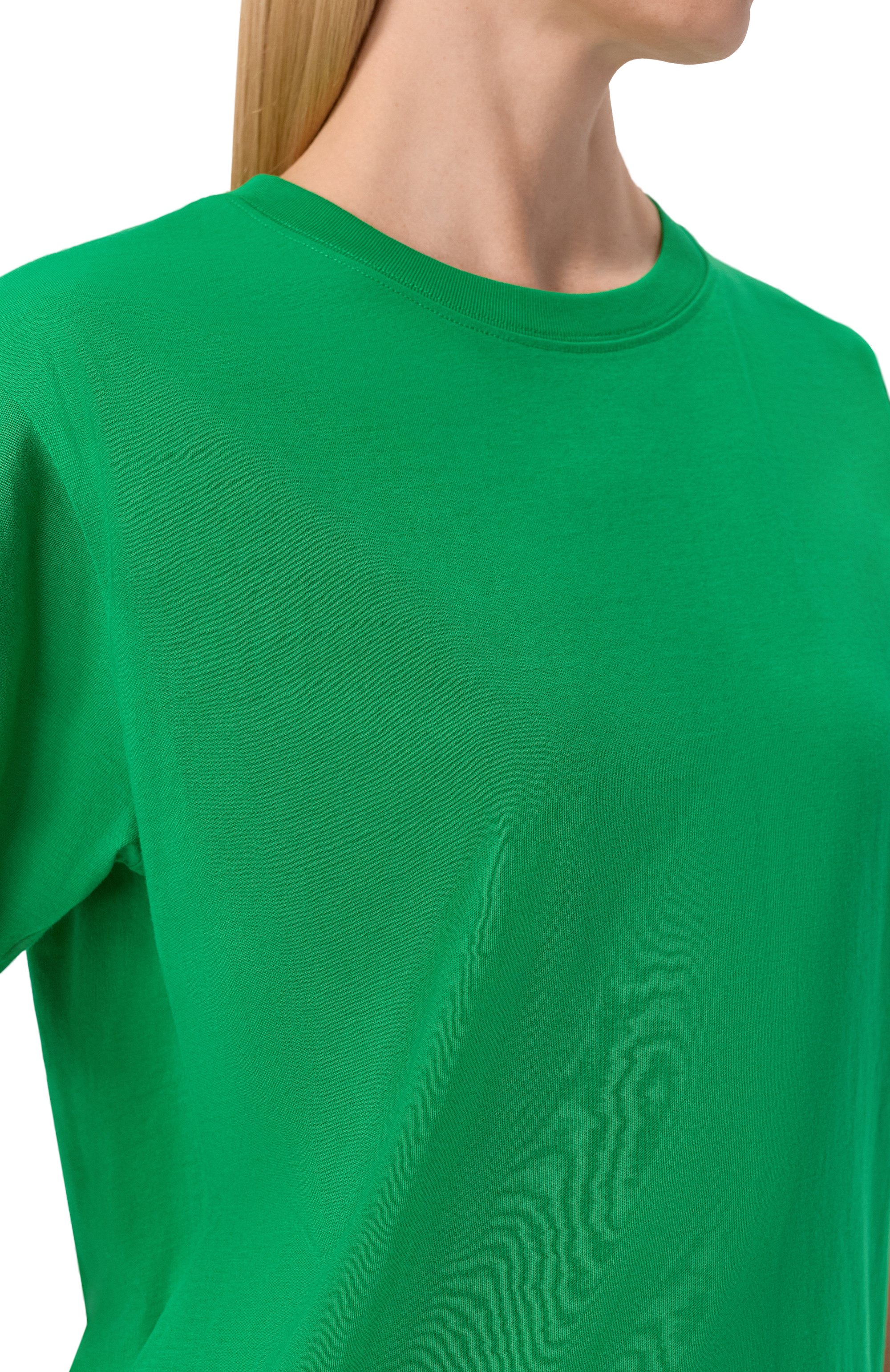 Хлопковая футболка DRIES VAN NOTEN зеленого цвета по цене 32800 руб., арт. 011100/3600, фото 5 Хлопковая футболка DRIES VAN NOTEN, арт. 011100/3600, фото 5