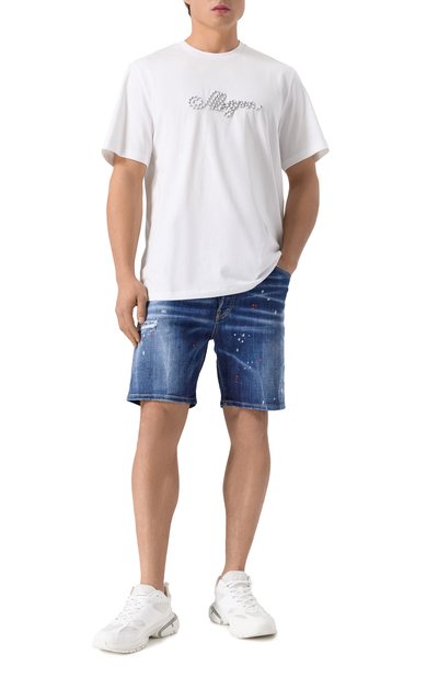 Джинсовые шорты DSQUARED2 синего цвета по цене 61550 руб., арт. S74MU0884/S30664, фото 2 Джинсовые шорты DSQUARED2, арт. S74MU0884/S30664, фото 2