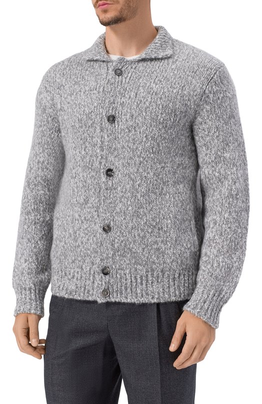 Кардиган из кашемира и шелка Brioni UMQW0L/01K04 Серый  UMQW0L/01K04 Фото 3