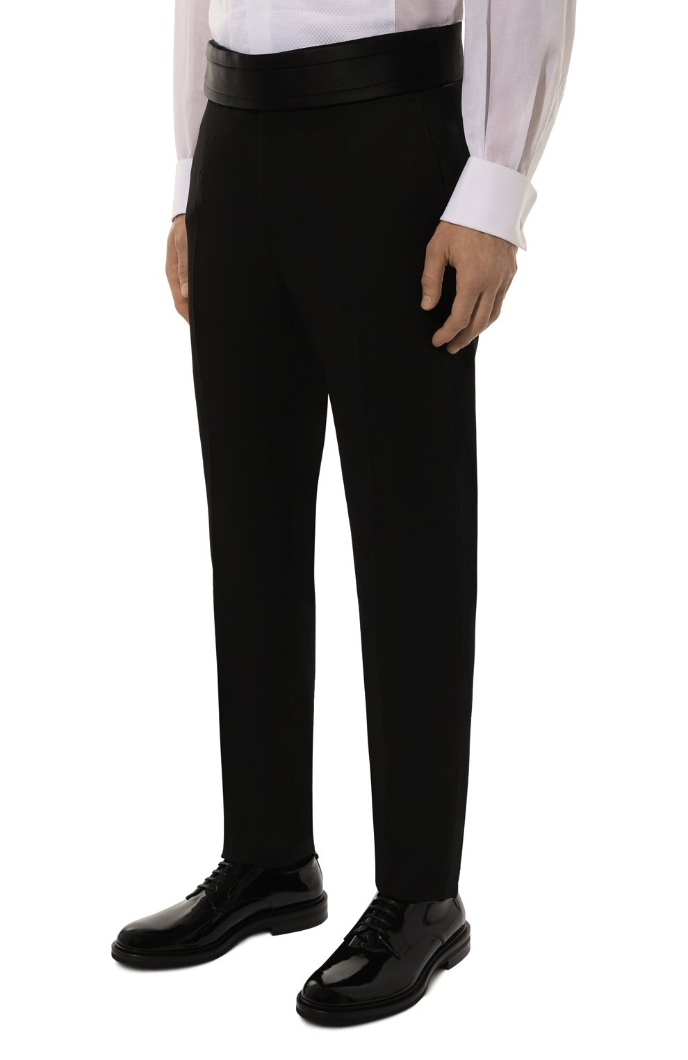 Брюки из шерсти и шелка DOLCE & GABBANA черного цвета по цене 154500 руб., арт. G6KHMT/FUBGC, фото 3 Брюки из шерсти и шелка DOLCE & GABBANA, арт. G6KHMT/FUBGC, фото 3