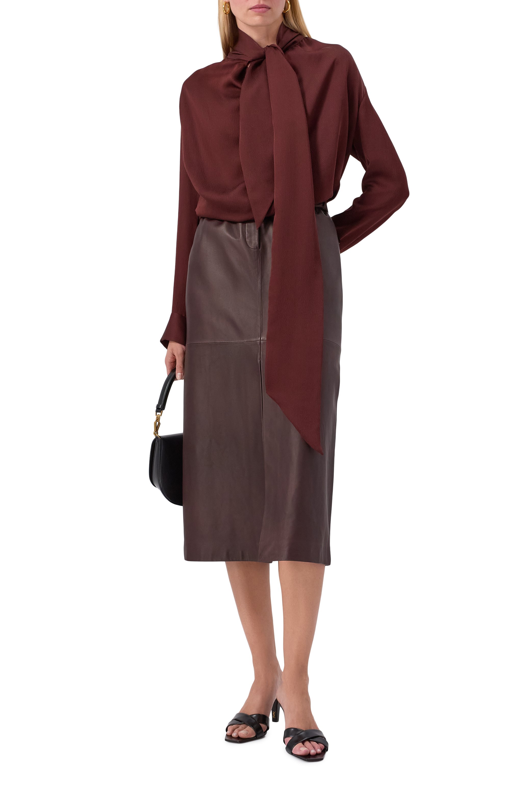 Кожаные мюли jill 75 SAINT LAURENT, арт. 825257/AACSY, фото 3