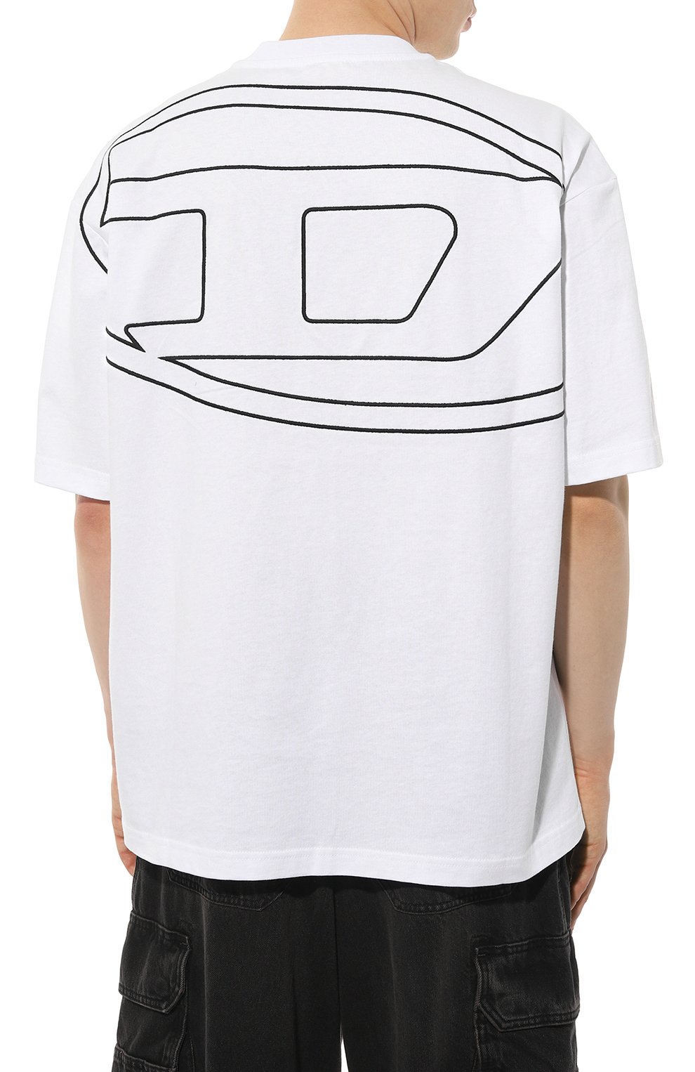 Хлопковая футболка DIESEL белого цвета по цене 14550 руб., арт. A11302/0HGAM, фото 4 Хлопковая футболка DIESEL, арт. A11302/0HGAM, фото 4