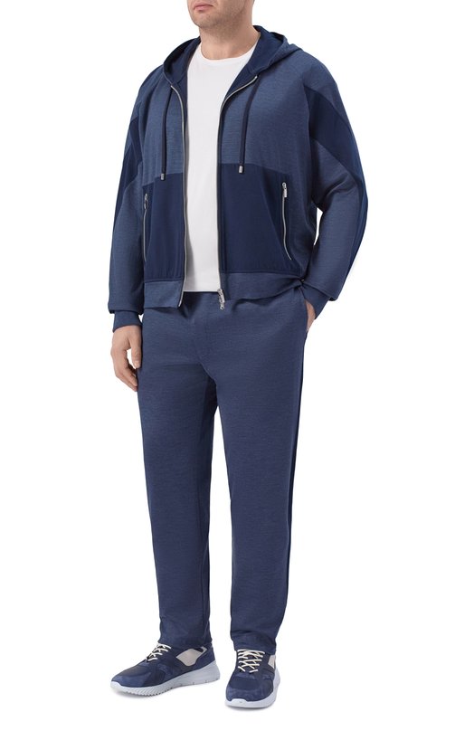 Брюки из хлопка и шелка Cortigiani 4AF621 Синий  4AF621 Фото 2