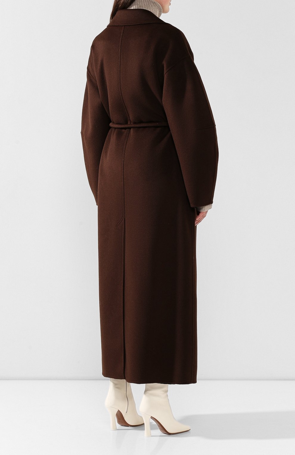 Пальто из смеси шерсти и шелка NANUSHKA, арт. L0ANE_ESPRESS0_D0UBLE SILK W00L BLEND, фото 4