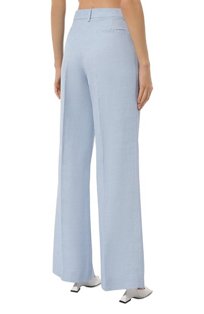 Брюки из вискозы и льна P.A.R.O.S.H. голубого цвета по цене 49250 руб., арт. D232214, фото 4 Брюки из вискозы и льна P.A.R.O.S.H., арт. D232214, фото 4