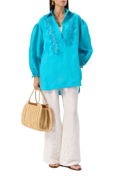 Льняные брюки ERMANNO SCERVINO, арт. D464P302NZR, фото 2