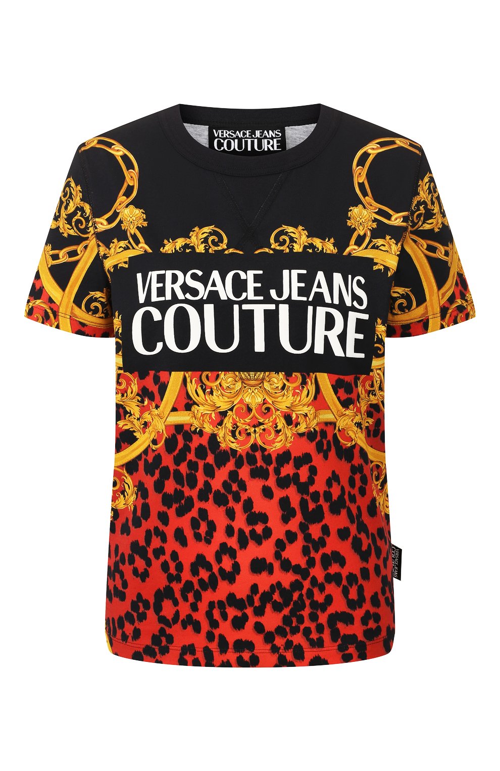 Хлопковая футболка VERSACE JEANS COUTURE разноцветного цвета по цене 16950 руб., арт. B2HVA7M1-VDP613 2/30288, фото 1 Хлопковая футболка VERSACE JEANS COUTURE, арт. B2HVA7M1-VDP613 2/30288, фото 1