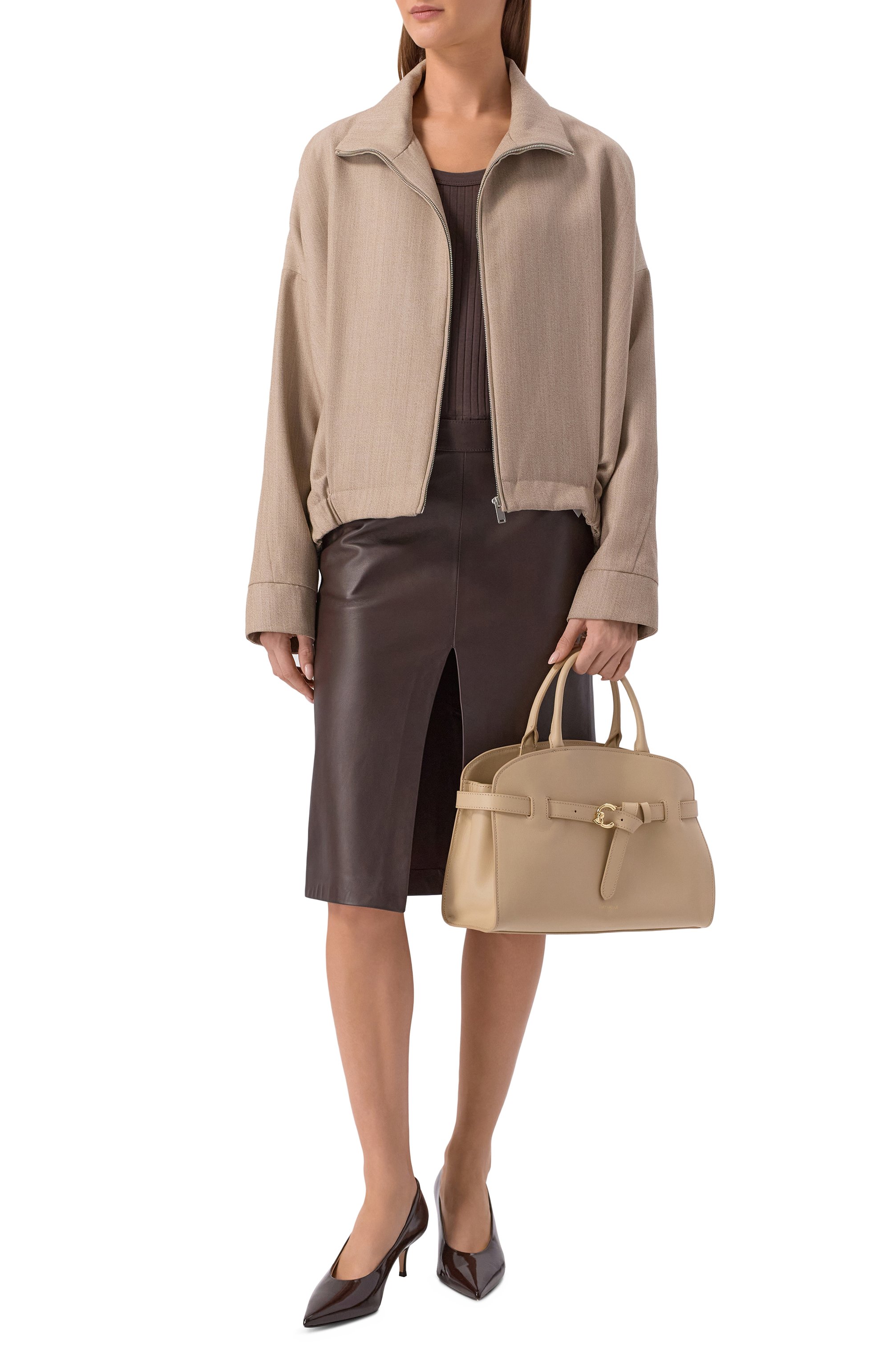 Сумка sabine medium COCCINELLE светло-бежевого цвета по цене 49350 руб., арт. E1 TLA 18 04 01, фото 7 Сумка sabine medium COCCINELLE, арт. E1 TLA 18 04 01, фото 7