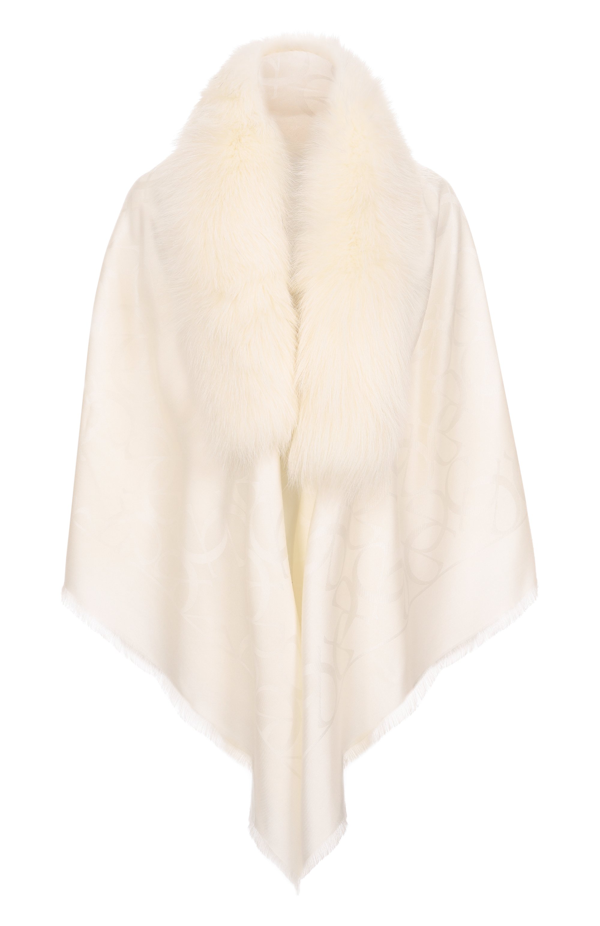 Шаль из шерсти и шелка с отделкой из лисы ELIE SAAB, арт. 1414SEJ5891, фото 1