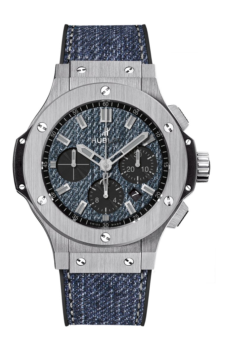 Мужские часы jeans steel HUBLOT бесцветного цвета, арт. 301.SX.2770.NR.JEANS16 | Фото 1 (Механизм: Автомат; Региональные ограничения б�елый список (Axapta Mercury): Не проставлено; Нос: Не проставлено; Материал корпуса: Сталь; Цвет циферблата: Синий; Ограничения доставки: m-style)