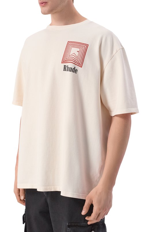 Хлопковая футболка Rhude RHPF25TT03012 Кремовый  RHPF25TT03012 Фото 3