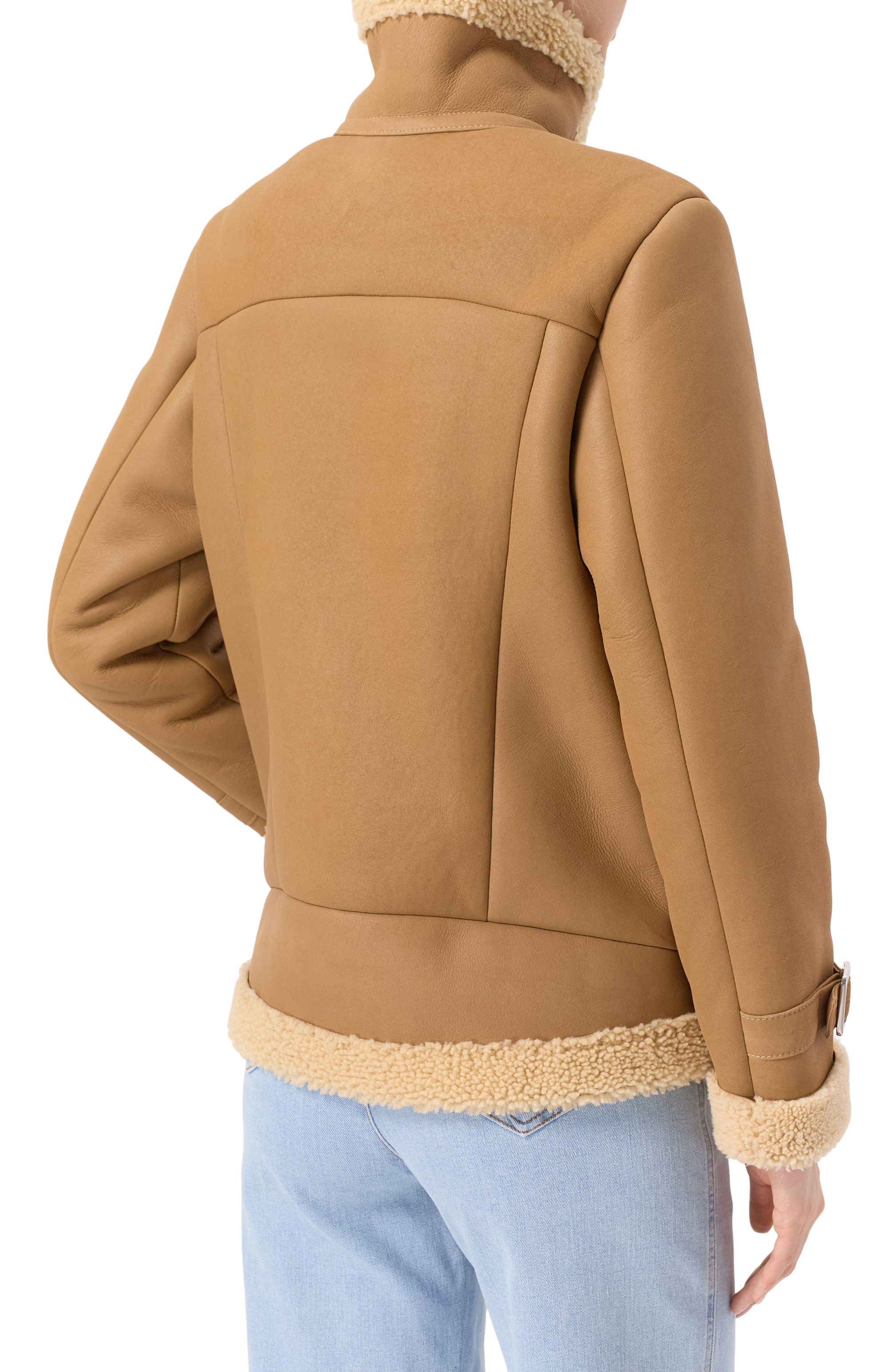 Дубленка из овчины MASLOV бежевого цвета по цене 215010 руб., арт. WS250, фото 4 Дубленка из овчины MASLOV, арт. WS250, фото 4