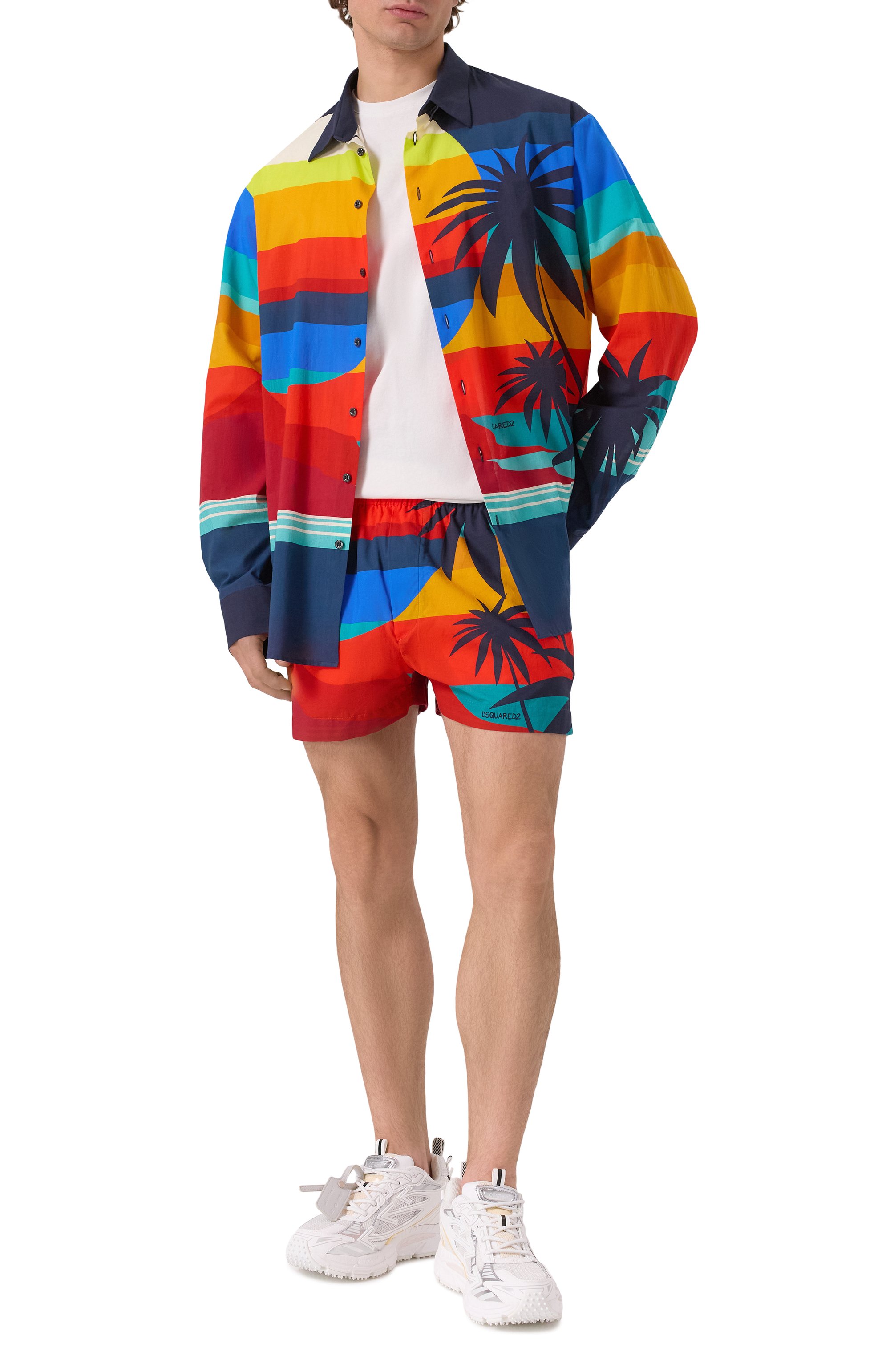 Хлопковая рубашка DSQUARED2 разноцветного цвета по цене 84400 руб., арт. S78DM0047/D35278, фото 2 Хлопковая рубашка DSQUARED2, арт. S78DM0047/D35278, фото 2