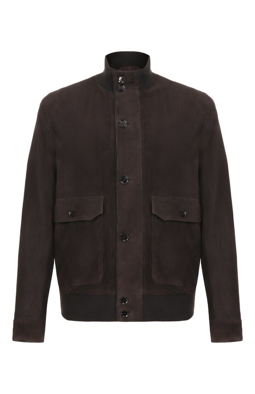 Замшевый бомбер Brioni PLCU0L/PD714 Коричневый PLCU0L/PD714