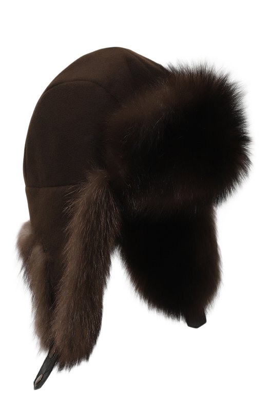 Шапка-ушанка Майкл с отделкой из меха фишера FurLand 0201409710004300066 Коричневый 0201409710004300066