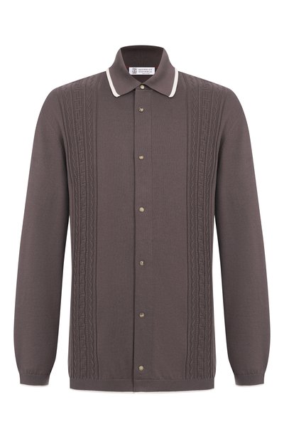 Мужская хлопковая рубашка BRUNELLO CUCINELLI, арт. M29203405