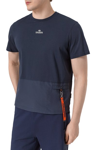 Хлопковая футболка PARAJUMPERS темно-синего цвета по цене 13500 руб., арт. PMTSRE08, фото 3 Хлопковая футболка PARAJUMPERS, арт. PMTSRE08, фото 3