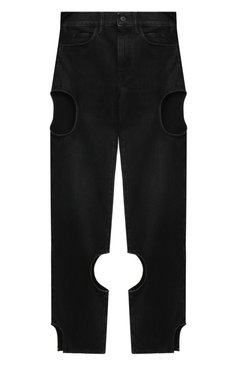 Женские джинсы OFF-WHITE черного цвета, арт. 0WYA058F23DEN002 | Фото 1 (Материал сплава: Проставлено; Длина (брюки, джинсы): Удлиненные; Драгоценные камни: Проставлено; Материал внешний: Хлопок, Деним; Стили: Гранж; Кросс-КТ: Деним; Детали: Потертости; Силуэт Ж (брюки и джинсы): Прямые)