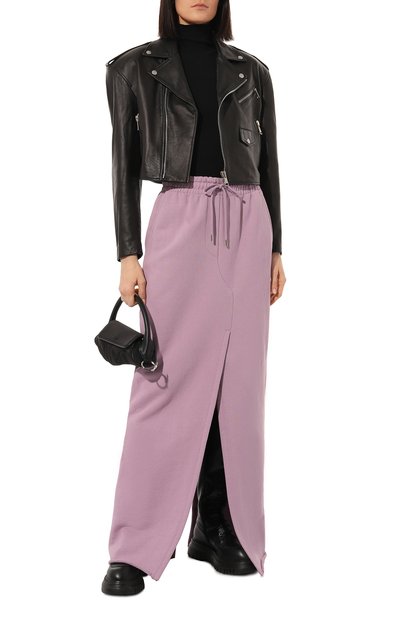 Хлопковая юбка DRIES VAN NOTEN сиреневого цвета по цене 42750 руб., арт. 222-011118-5615, фото 2 Хлопковая юбка DRIES VAN NOTEN, арт. 222-011118-5615, фото 2