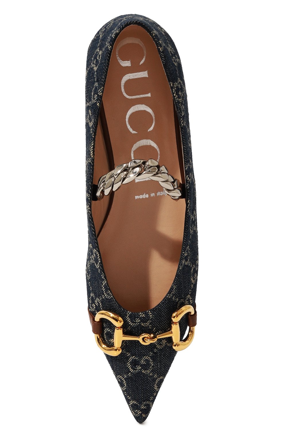 Текстильные балетки GUCCI синего цвета по цене 99360 руб., арт. 635101 2KQ80, фото 6 Текстильные балетки GUCCI, арт. 635101 2KQ80, фото 6