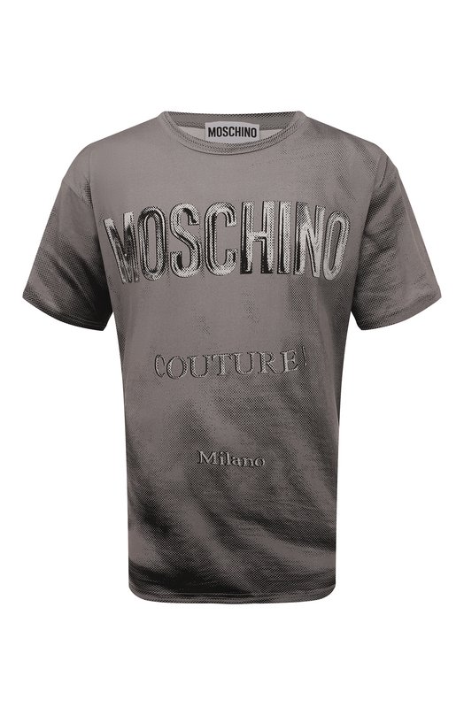 

Хлопковая футболка Moschino, Серый