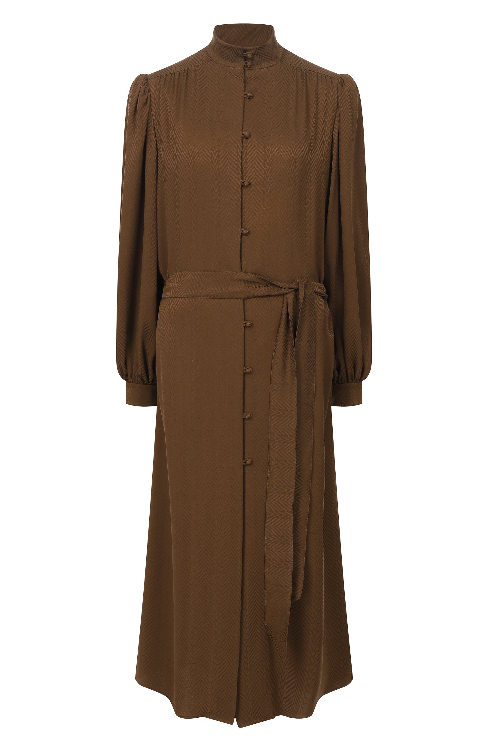 Шелковое платье VALENTINO коричневого цвета по цене 557000 руб., арт. 9B3VAL15/ABN, фото 1 Шелковое платье VALENTINO, арт. 9B3VAL15/ABN, фото 1