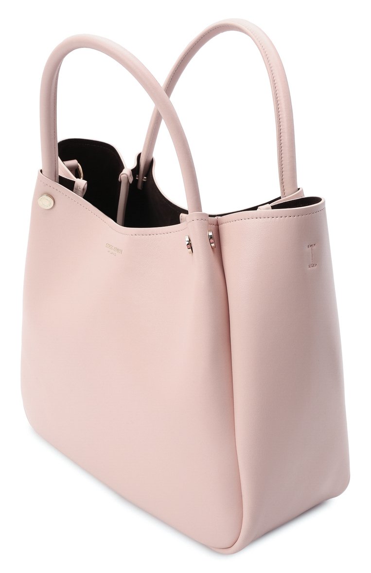 Женская сумка GIORGIO ARMANI светло-розового цвета, арт. Y1D179/YRD5A | Фото 5 (Сумки-технические: Сумки top-handle; Размер: medium; Материал: Натуральная кожа; Материал сплава: Проставлено; Драгоценные камни: Проставлено)