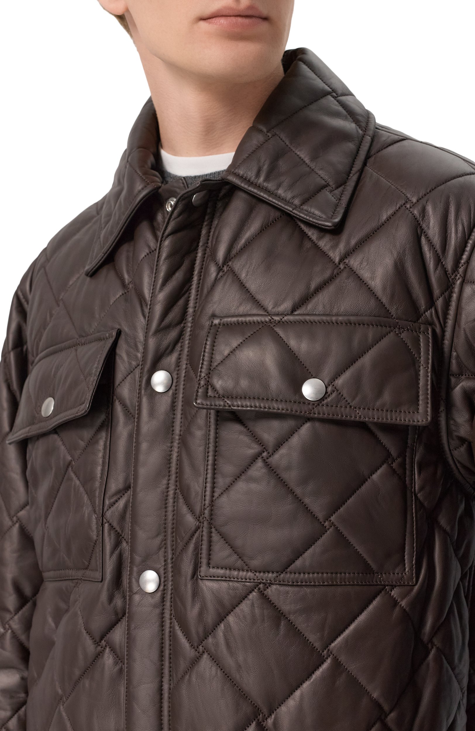 Кожаная куртка BOTTEGA VENETA темно-коричневого цвета по цене 955500 руб., арт. 853935/V6FD0, фото 5 Кожаная куртка BOTTEGA VENETA, арт. 853935/V6FD0, фото 5
