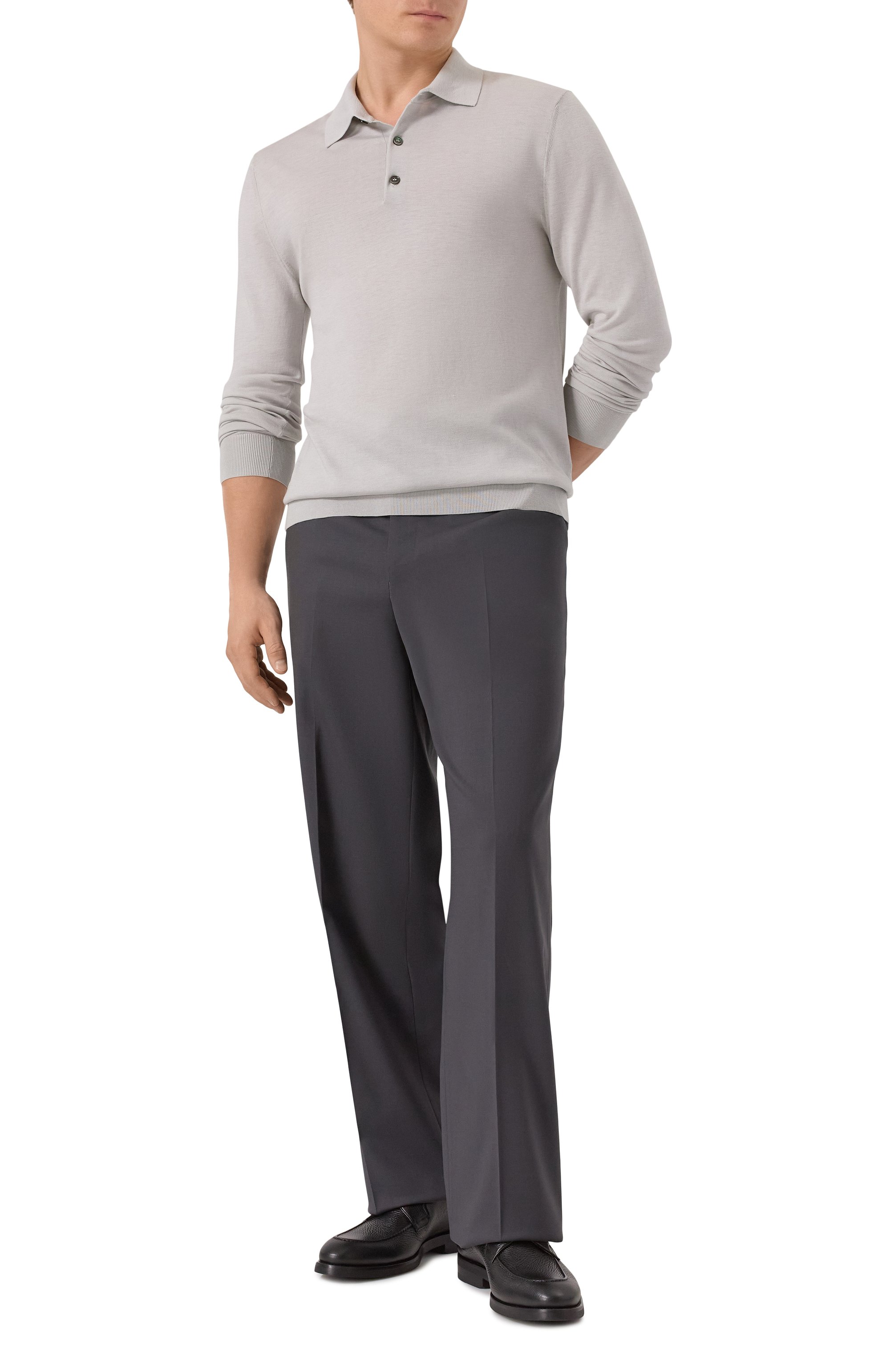 Шерстяные брюки 12 STOREEZ темно-серого цвета по цене 24000 руб., арт. 128479, фото 2 Шерстяные брюки 12 STOREEZ, арт. 128479, фото 2