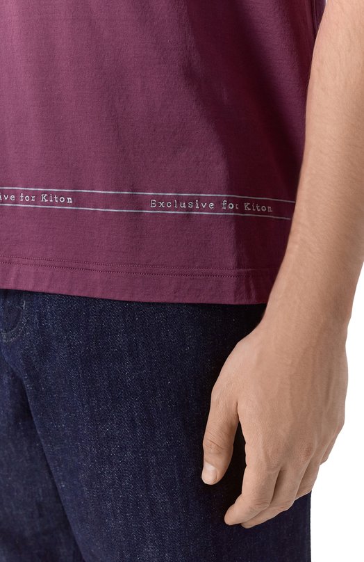 Хлопковая футболка Kiton UMK0824K340 Бордовый  UMK0824K340 Фото 5
