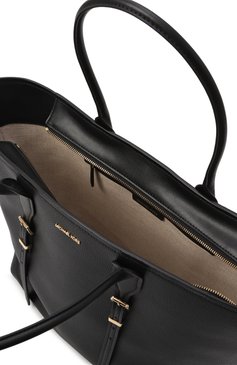 Женская сумка-тоут moore MICHAEL MICHAEL KORS черного цвета, арт. 30R5G90T7L | Фото 5 (Материал сплава: Проставлено; Драгоценные камни: Проставлено; Размер: medium; Материал: Натуральная кожа)