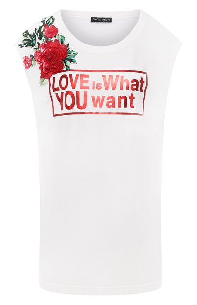 Женская хлопковая футболка DOLCE & GABBANA, арт. F8H67Z/G7RDH