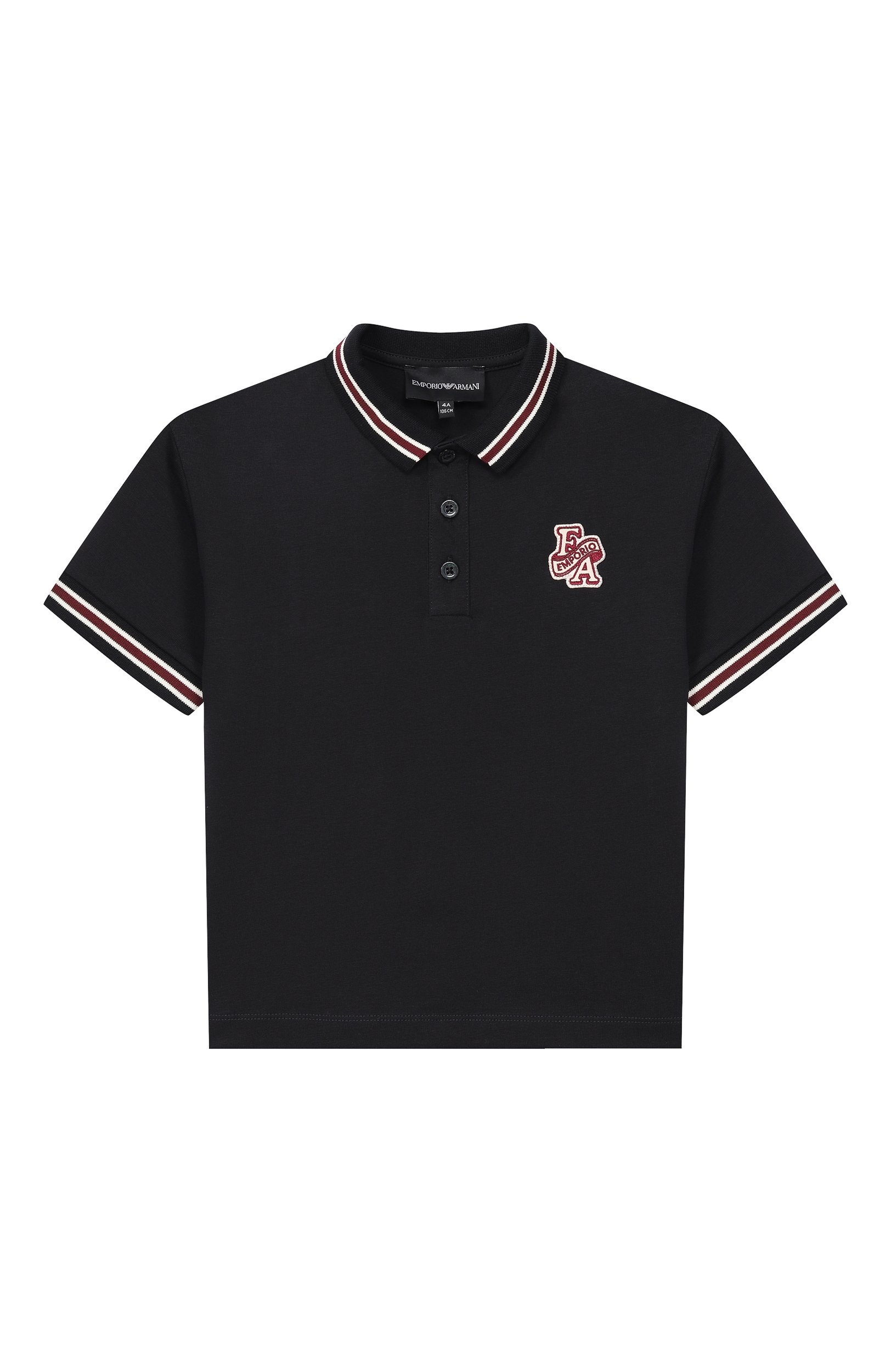 Хлопковое поло EMPORIO ARMANI темно-синего цвета по цене 12400 руб., арт. EB001381/AF13715, фото 1 Хлопковое поло EMPORIO ARMANI, арт. EB001381/AF13715, фото 1