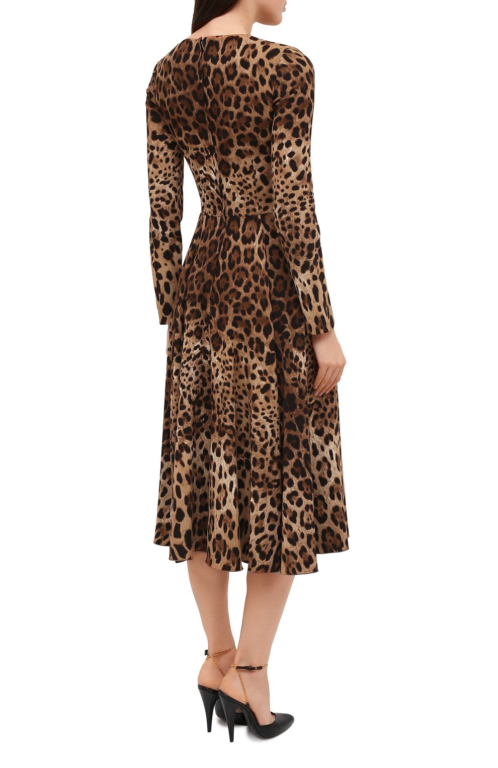 Платье из вискозы DOLCE & GABBANA леопардового цвета по цене 236500 руб., арт. F6H0IT/FSRKI, фото 4 Платье из вискозы DOLCE & GABBANA, арт. F6H0IT/FSRKI, фото 4