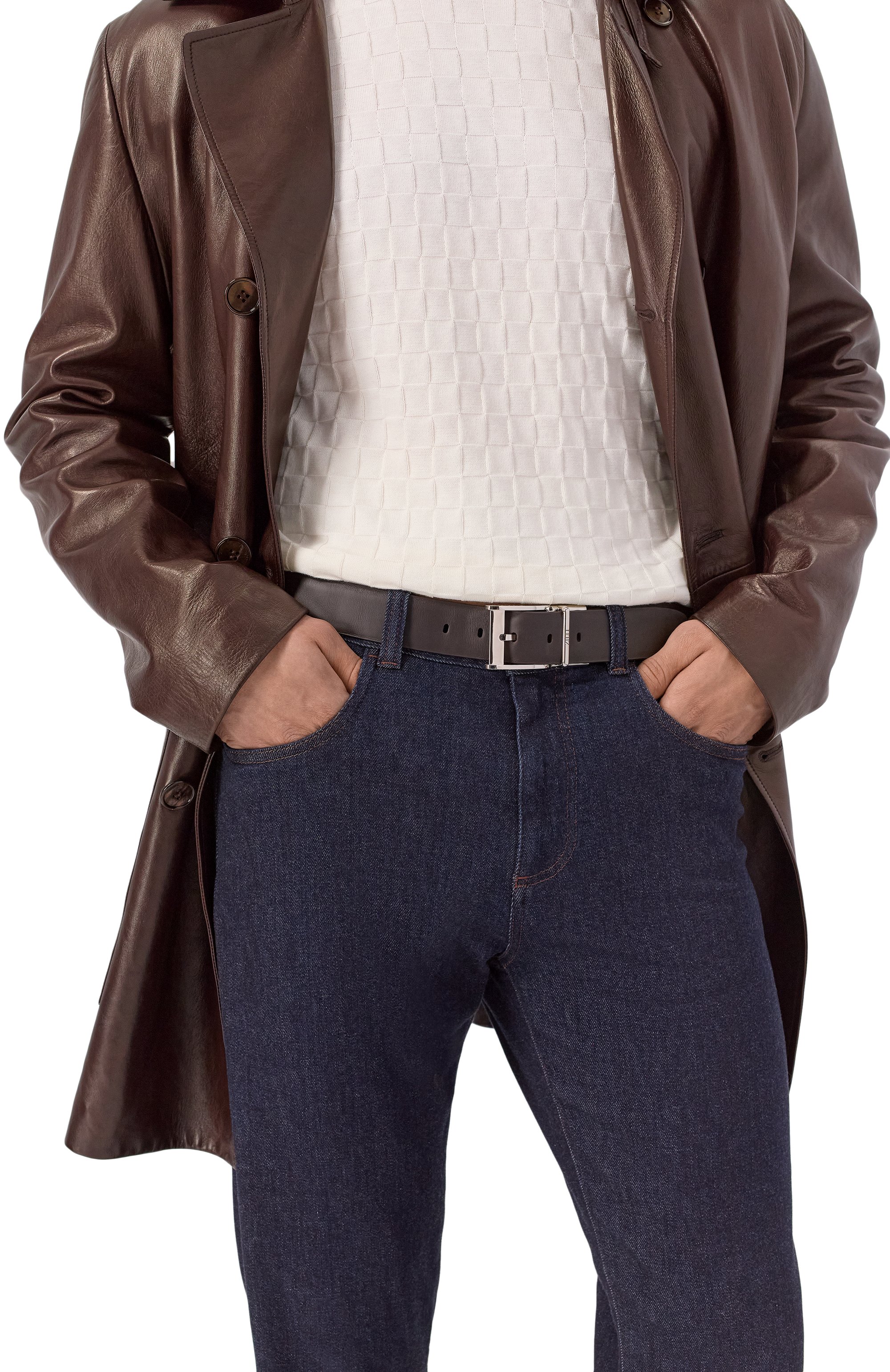 Двусторонний ремень из кожи каймана ZILLI, арт. BR0135M1002VPAL00/115, фото 2