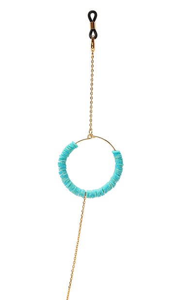 Цепочка для очков FRAME CHAIN, арт. CANDY P0P TURQU0ISE IN YELL0W G0LD, фото 4