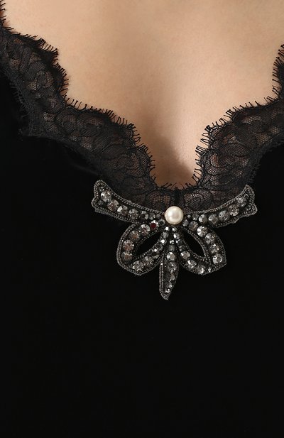 Приталенное платье-комбинация с кружевной отделкой GUCCI, арт. 477113/ZJD24, фото 5