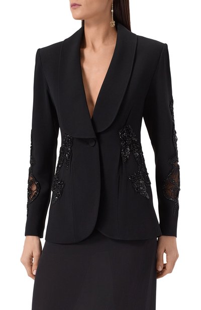 Жакет с отделкой бисером ZUHAIR MURAD черного цвета по цене 686000 руб., арт. RJK25030/CRCA016, фото 3 Жакет с отделкой бисером ZUHAIR MURAD, арт. RJK25030/CRCA016, фото 3