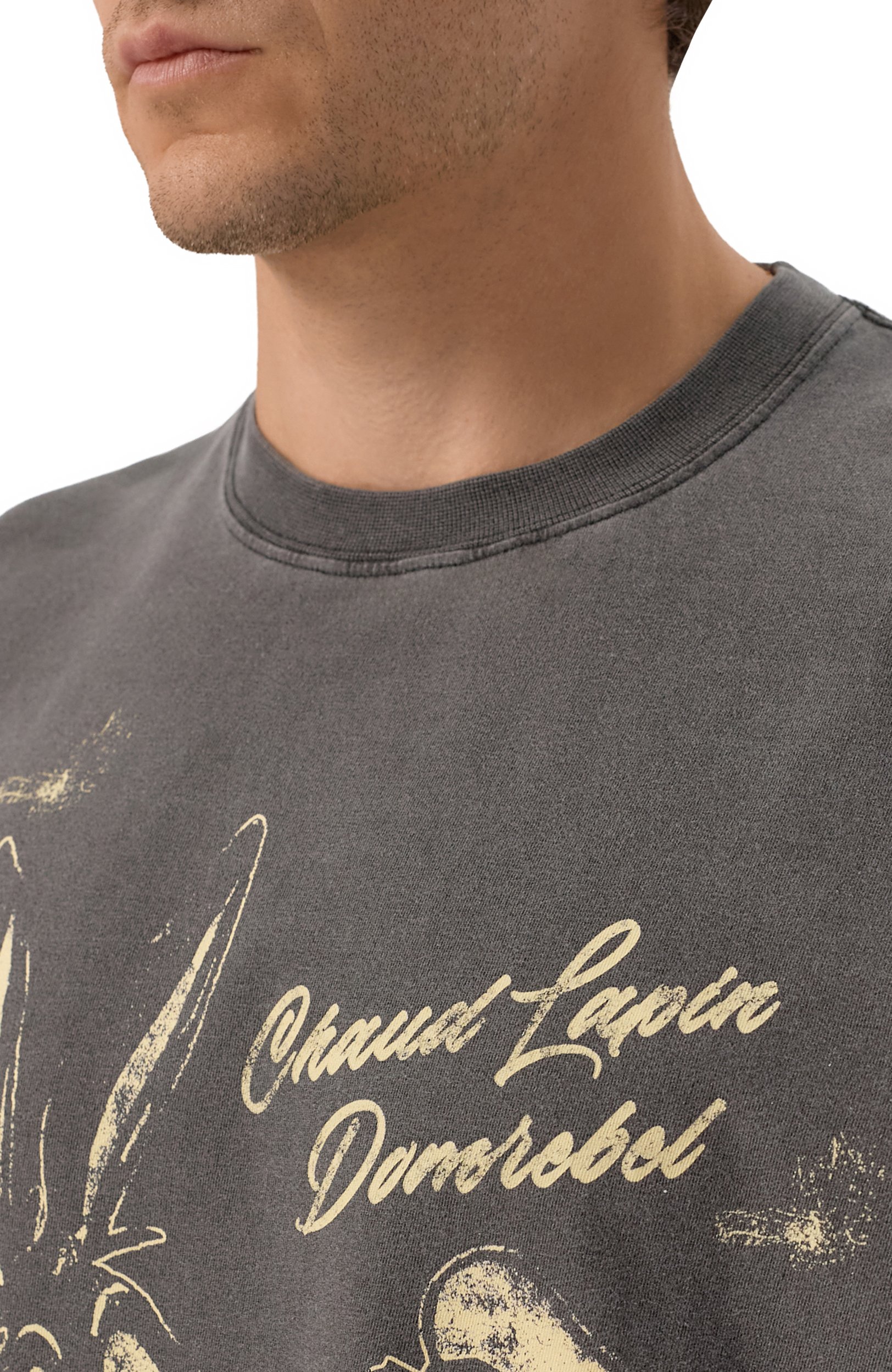 Хлопковая футболка DOMREBEL темно-серого цвета по цене 22100 руб., арт. M CHAUD/T-SHIRT, фото 5 Хлопковая футболка DOMREBEL, арт. M CHAUD/T-SHIRT, фото 5