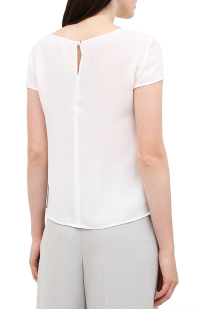 Шелковый топ EMPORIO ARMANI белого цвета по цене 35400 руб., арт. 9NC05T/92306, фото 4 Шелковый топ EMPORIO ARMANI, арт. 9NC05T/92306, фото 4