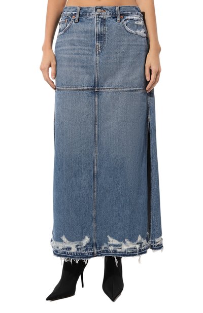 Джинсовая юбка RE/DONE голубого цвета по цене 52750 руб., арт. 148-05WMRSPSK, фото 3 Джинсовая юбка RE/DONE, арт. 148-05WMRSPSK, фото 3