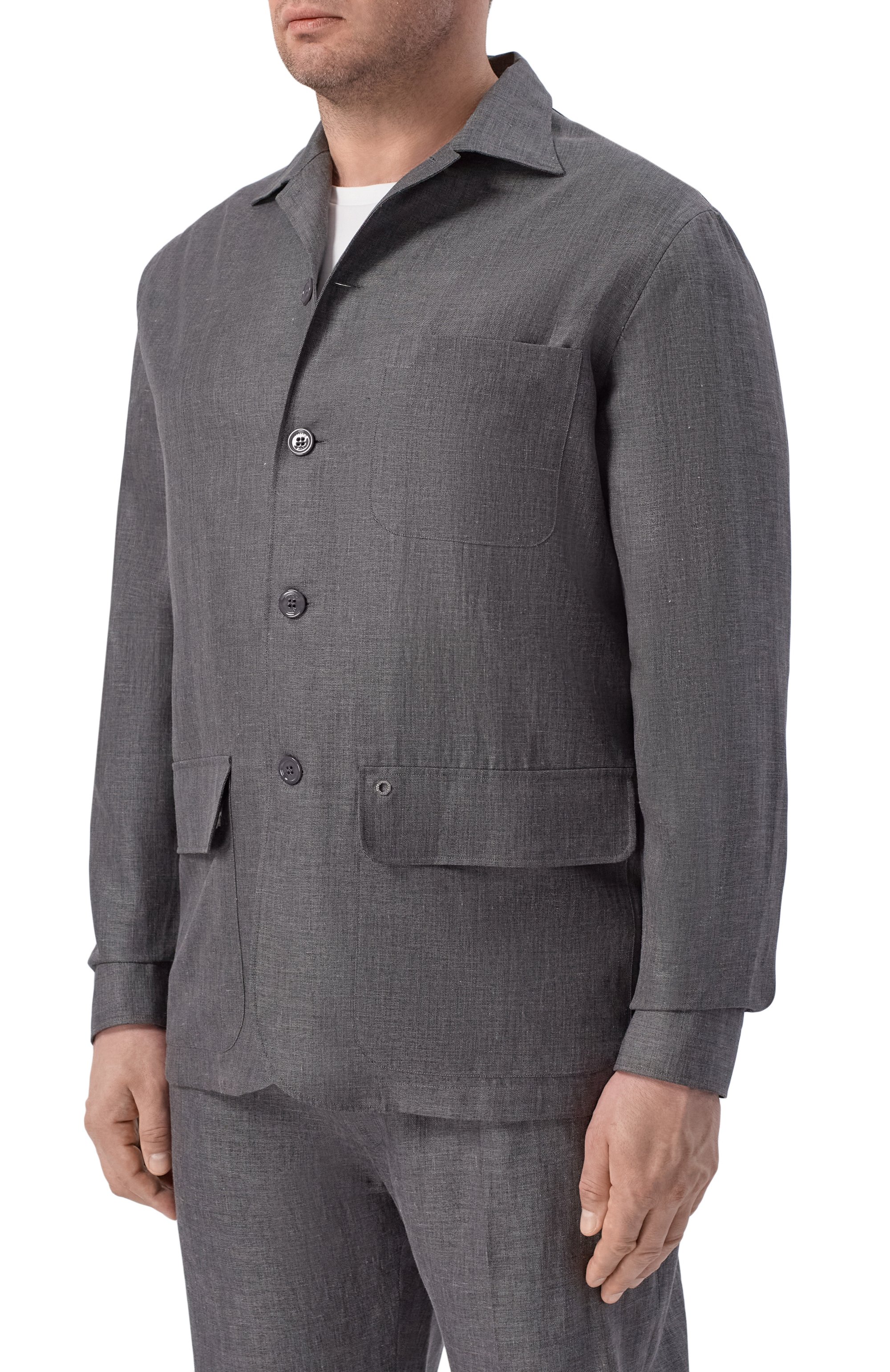 Куртка-рубашка из шерсти и льна STEFANO RICCI, арт. SP008138/B127HA, фото 3