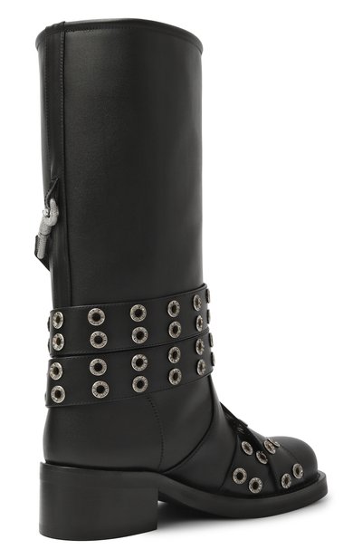 Кожаные сапоги buckle belt 50 MACH & MACH черного цвета по цене 158500 руб., арт. FW25-S0977-50-VCL-BLK, фото 5 Кожаные сапоги buckle belt 50 MACH & MACH, арт. FW25-S0977-50-VCL-BLK, фото 5