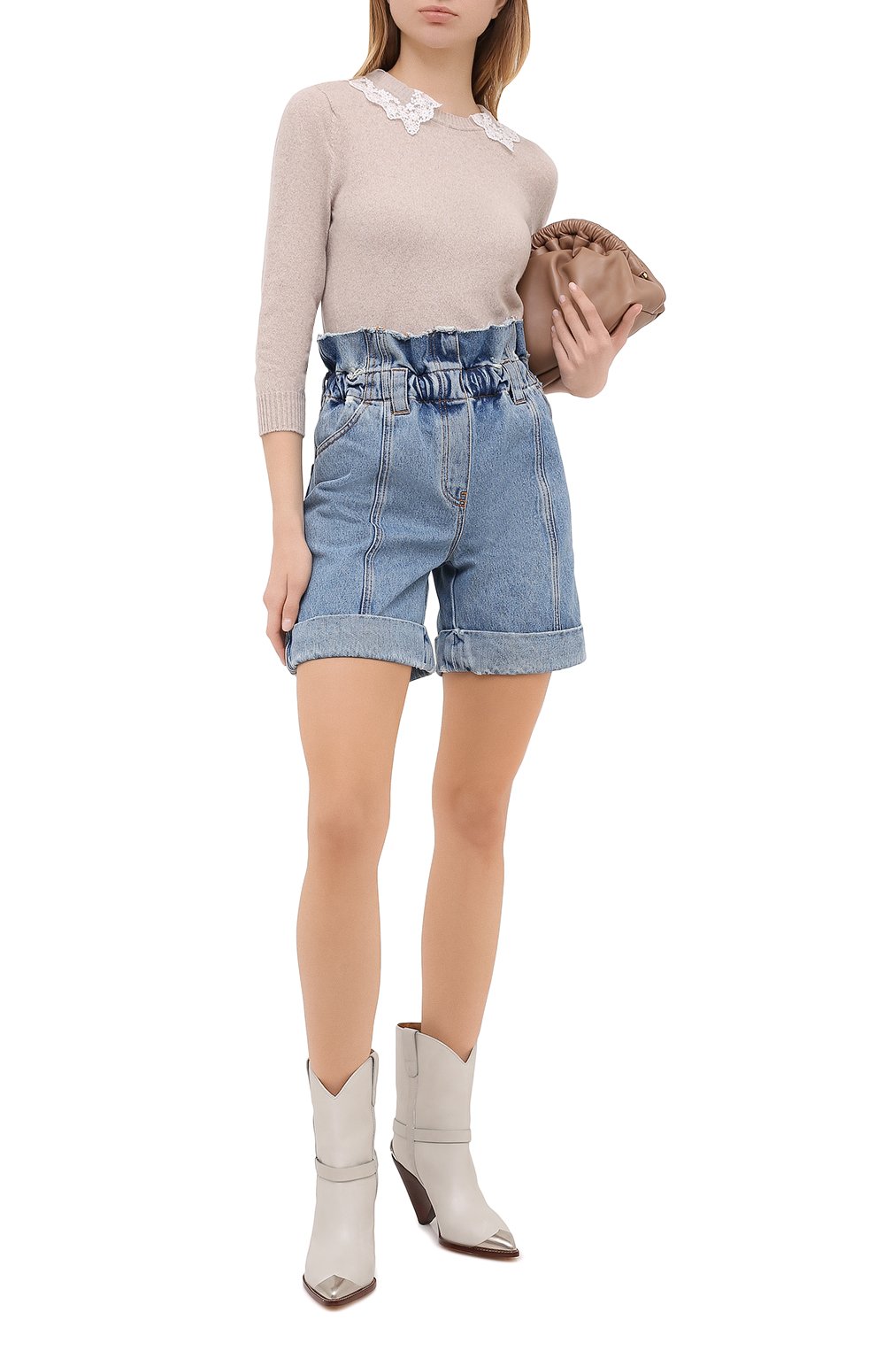 Кашемировый пуловер PHILOSOPHY DI LORENZO SERAFINI бежевого цвета по цене 46450 руб., арт. A0916/5702, фото 2 Кашемировый пуловер PHILOSOPHY DI LORENZO SERAFINI, арт. A0916/5702, фото 2