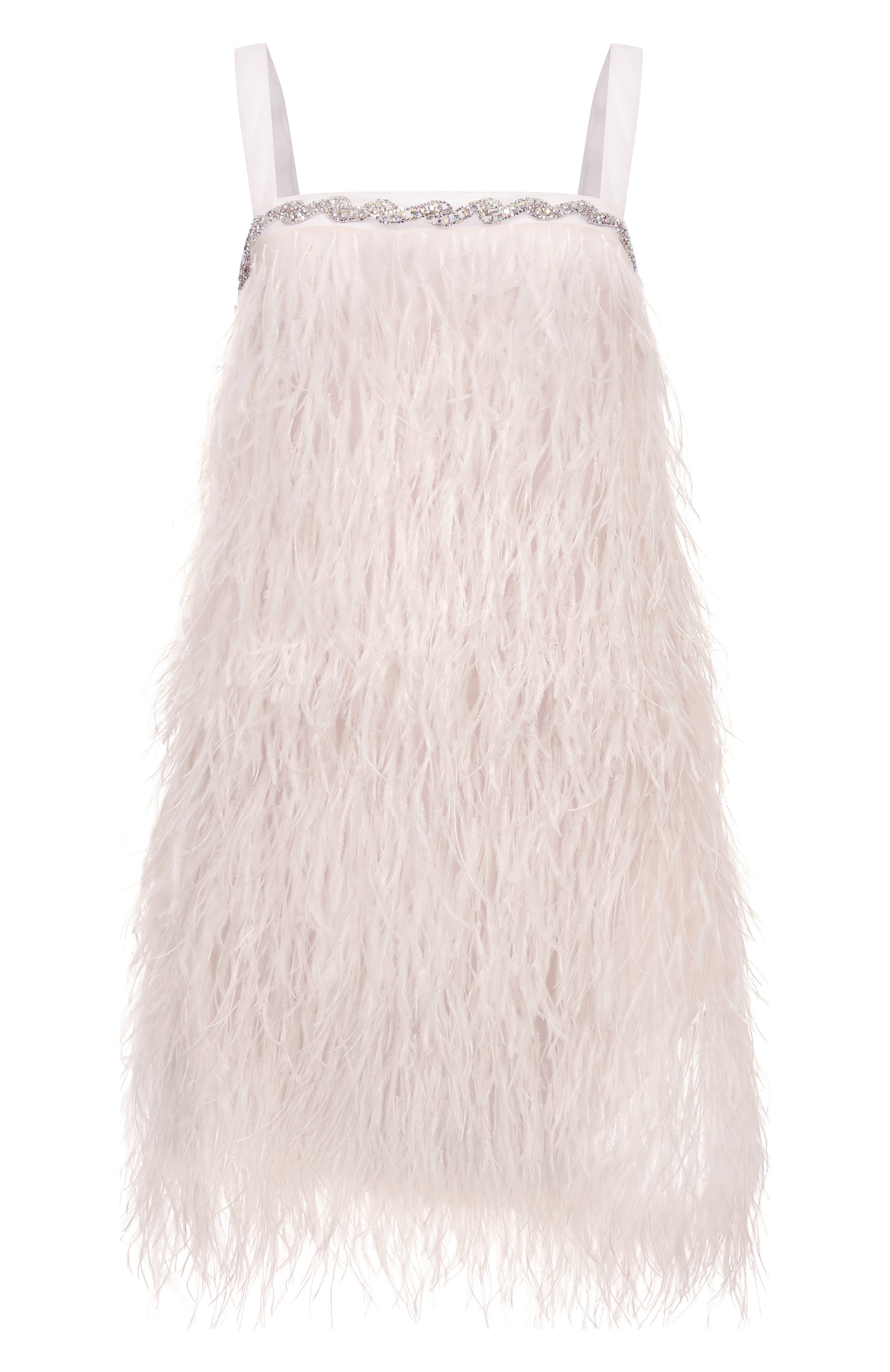 Шелковое платье с отделкой перьями GIULIA GURMAN, арт. D19, фото 1