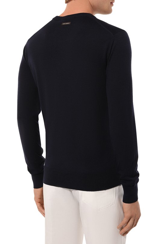 Шерстяной джемпер Dolce & Gabbana GXX02T/JCVZS Синий  GXX02T/JCVZS Фото 4