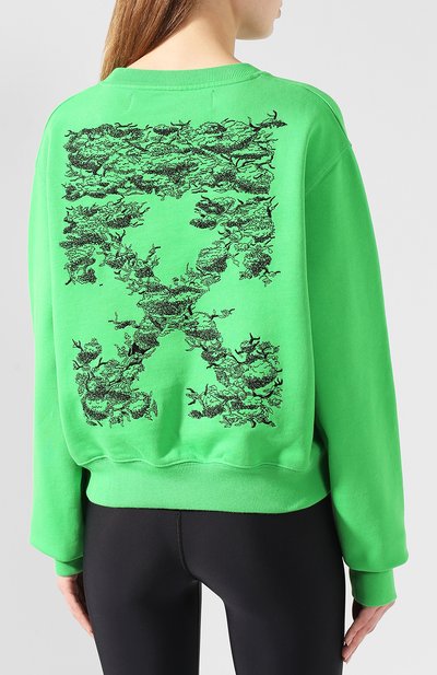 Хлопковый свитшот OFF-WHITE зеленого цвета по цене 38250 руб., арт. 0WBA026F190030684010, фото 4 Хлопковый свитшот OFF-WHITE, арт. 0WBA026F190030684010, фото 4