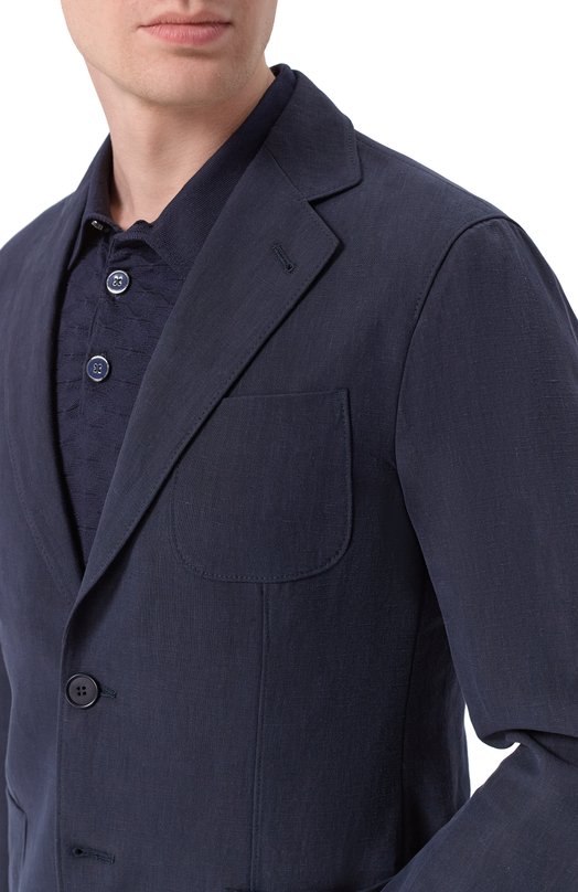 Льняной пиджак Giorgio Armani GM000140/TE10954 Синий  GM000140/TE10954 Фото 5